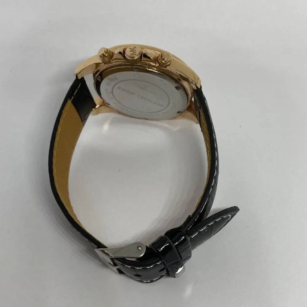 Michael Kors Blair MK5943 Women's Black Leather Analog Dial Quartz Watch WO324